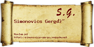 Simonovics Gergő névjegykártya